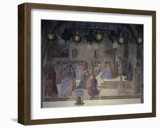 Procession of Bishop with Vial of Blood in Front of Church of St Augustine-Cosimo Rosselli-Framed Giclee Print