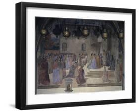 Procession of Bishop with Vial of Blood in Front of Church of St Augustine-Cosimo Rosselli-Framed Giclee Print