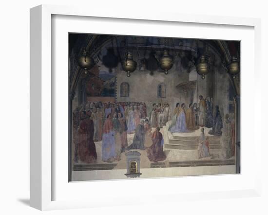 Procession of Bishop with Vial of Blood in Front of Church of St Augustine-Cosimo Rosselli-Framed Giclee Print