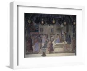 Procession of Bishop with Vial of Blood in Front of Church of St Augustine-Cosimo Rosselli-Framed Giclee Print