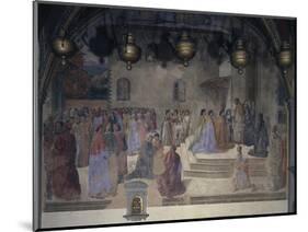 Procession of Bishop with Vial of Blood in Front of Church of St Augustine-Cosimo Rosselli-Mounted Giclee Print