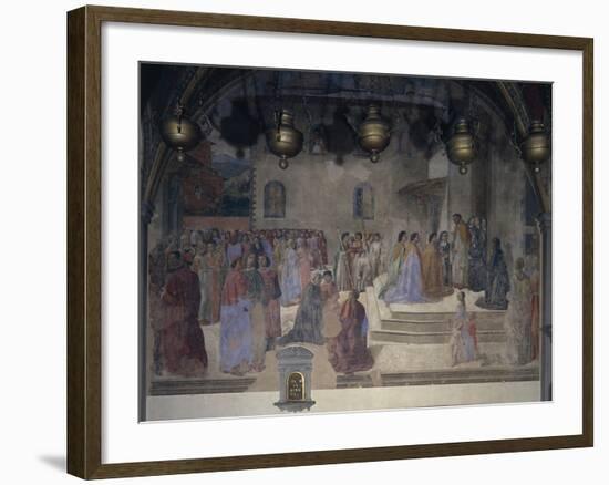 Procession of Bishop with Vial of Blood in Front of Church of St Augustine-Cosimo Rosselli-Framed Giclee Print