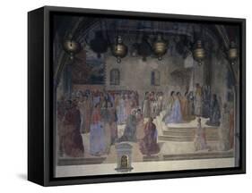 Procession of Bishop with Vial of Blood in Front of Church of St Augustine-Cosimo Rosselli-Framed Stretched Canvas