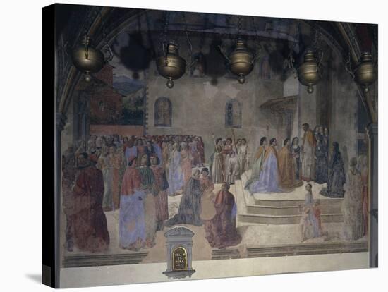 Procession of Bishop with Vial of Blood in Front of Church of St Augustine-Cosimo Rosselli-Stretched Canvas