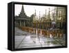 Procession of Buddhist Monks, Shwe Dagon Pagoda, Ceremonies Marking 2,500th Anniversary of Buddhism-John Dominis-Framed Stretched Canvas