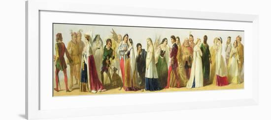 Procession of Characters from Shakespeare (Oil on Board)-Irish-Framed Premium Giclee Print