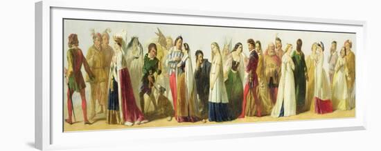 Procession of Characters from Shakespeare (Oil on Board)-Irish-Framed Premium Giclee Print