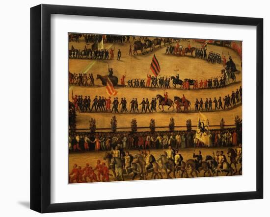 Procession of Contrade (Detail) (A Contrada Is a District in Siena, Italy)-Vincenzo Rustici-Framed Giclee Print