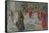 Procession of Corpus Christi in Piazza Grande in Trieste, 1908-Arturo Fittke-Framed Stretched Canvas