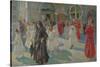 Procession of Corpus Christi in Piazza Grande in Trieste, 1908-Arturo Fittke-Stretched Canvas