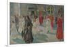 Procession of Corpus Christi in Piazza Grande in Trieste, 1908-Arturo Fittke-Framed Giclee Print