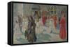 Procession of Corpus Christi in Piazza Grande in Trieste, 1908-Arturo Fittke-Framed Stretched Canvas