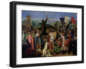 Procession of Crusaders Around Jerusalem, 14th July 1099, 1841-Jean Victor Schnetz-Framed Giclee Print