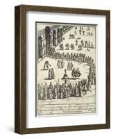 Procession of Dignitaries in the St Mark's Square in Venice, 1610-Giacomo Franco-Framed Giclee Print