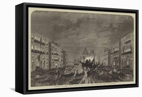 Procession of Funeral Gondolas with the Body of Daniel Manin, on the Grand Canal, Venice-null-Framed Stretched Canvas