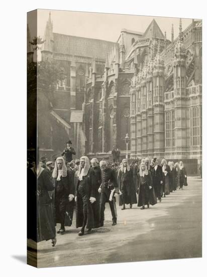 Procession of Judges at Westminster Abbey a Custom Before the Opening of the Law Courts-null-Stretched Canvas