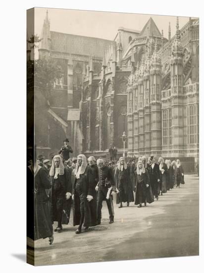 Procession of Judges at Westminster Abbey a Custom Before the Opening of the Law Courts-null-Stretched Canvas