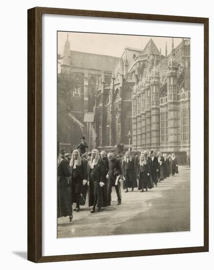 Procession of Judges at Westminster Abbey a Custom Before the Opening of the Law Courts-null-Framed Photographic Print