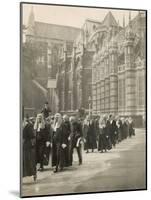 Procession of Judges at Westminster Abbey a Custom Before the Opening of the Law Courts-null-Mounted Photographic Print