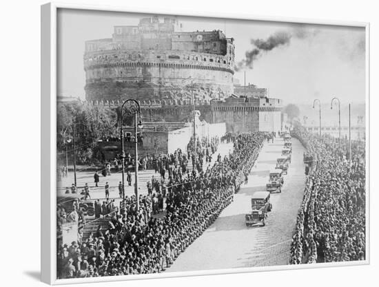 Procession of King Victor Emanuel III and Queen Elena-null-Framed Photographic Print