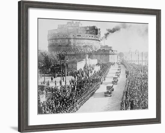 Procession of King Victor Emanuel III and Queen Elena-null-Framed Photographic Print