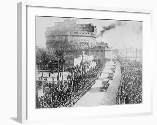 Procession of King Victor Emanuel III and Queen Elena-null-Framed Photographic Print