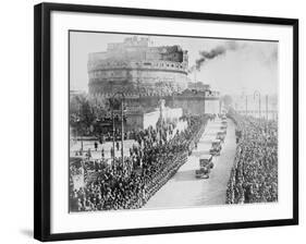 Procession of King Victor Emanuel III and Queen Elena-null-Framed Photographic Print