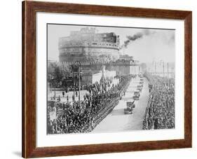 Procession of King Victor Emanuel III and Queen Elena-null-Framed Photographic Print