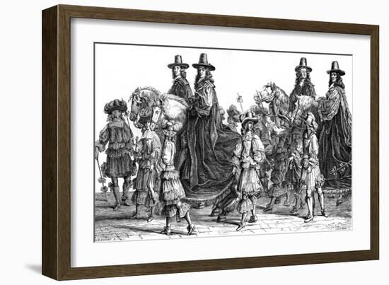 Procession of Magistrates, Paris, 17th Century (1882-188)-J Guillaume-Framed Giclee Print