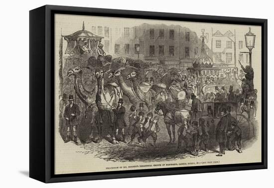 Procession of Mr Hughes's Theatrical Troupe of Elephants, Camels, Horses, Etc-null-Framed Stretched Canvas
