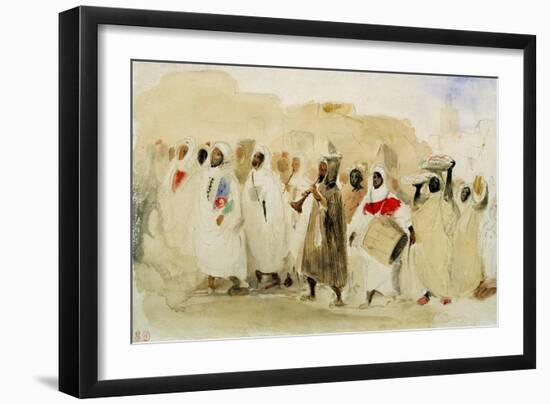 Procession of Musicians in Tangier-Eugene Delacroix-Framed Giclee Print