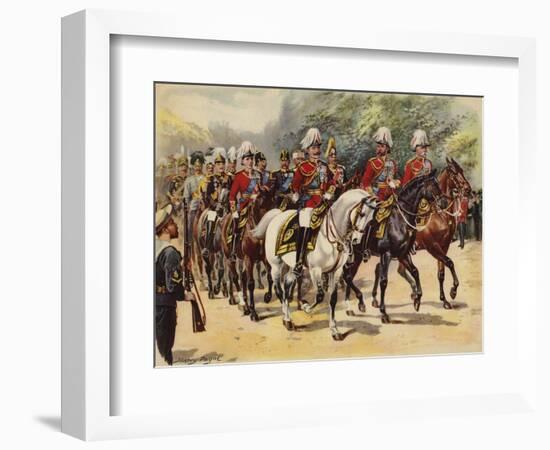 Procession of Nine Kings, Funeral of King Edward VII, 20 May 1910-Henry Payne-Framed Giclee Print