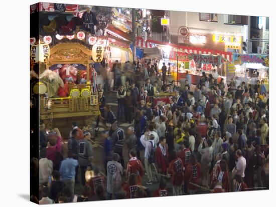 Procession of Parade Floats, Autumn Festival, Kawagoe, Saitama Prefecture, Japan-Christian Kober-Stretched Canvas