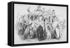 Procession of Queen Victoria to Open the Royal Exchange, City of London, 1844-null-Framed Stretched Canvas