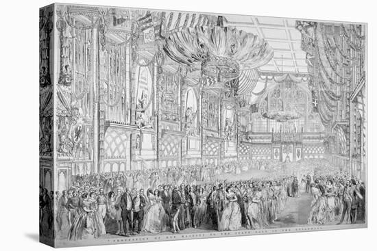 Procession of Queen Victoria to the State Ball in the Guildhall, City of London, 1851-John Abraham Mason-Stretched Canvas