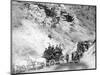 Procession of Stagecoaches Coming down Mountain Road Photograph - Deadwood, SD-Lantern Press-Mounted Art Print