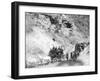 Procession of Stagecoaches Coming down Mountain Road Photograph - Deadwood, SD-Lantern Press-Framed Art Print