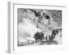 Procession of Stagecoaches Coming down Mountain Road Photograph - Deadwood, SD-Lantern Press-Framed Art Print