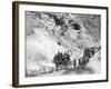 Procession of Stagecoaches Coming down Mountain Road Photograph - Deadwood, SD-Lantern Press-Framed Art Print