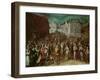 Procession of the Holy League in 1590 (Oil on Panel)-French School-Framed Giclee Print