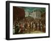 Procession of the Holy League in 1590 (Oil on Panel)-French School-Framed Giclee Print