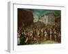 Procession of the Holy League in 1590 (Oil on Panel)-French School-Framed Giclee Print