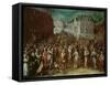 Procession of the Holy League in 1590 (Oil on Panel)-French School-Framed Stretched Canvas