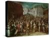 Procession of the Holy League in 1590 (Oil on Panel)-French School-Stretched Canvas