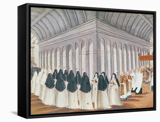 Procession of the Holy Sacrament in the Cloister, from 'L'Abbaye De Port-Royal', C.1710-Louise Madelaine Cochin-Framed Stretched Canvas