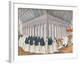 Procession of the Holy Sacrament in the Cloister, from 'L'Abbaye De Port-Royal', C.1710-Louise Madelaine Cochin-Framed Giclee Print