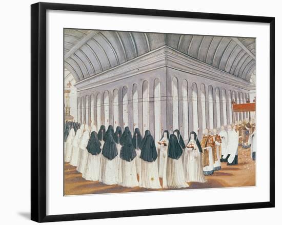 Procession of the Holy Sacrament in the Cloister, from 'L'Abbaye De Port-Royal', C.1710-Louise Madelaine Cochin-Framed Giclee Print