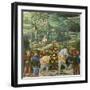 Procession of the Magi: Wall with Emperor John VII Paleologus-Benozzo Gozzoli-Framed Giclee Print