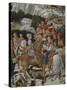 Procession of the Magi: Wall with Giuliano, detail (Procession at bottom)-Benozzo Gozzoli-Stretched Canvas