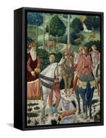 Procession of the Magi: Wall with Giuliano, detail (The Patriarch of Constantinople)-Benozzo Gozzoli-Framed Stretched Canvas